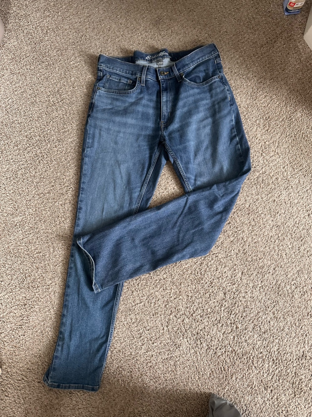 Eddie Bauer Medium Blue Denim Jeans with Contrast Stitching